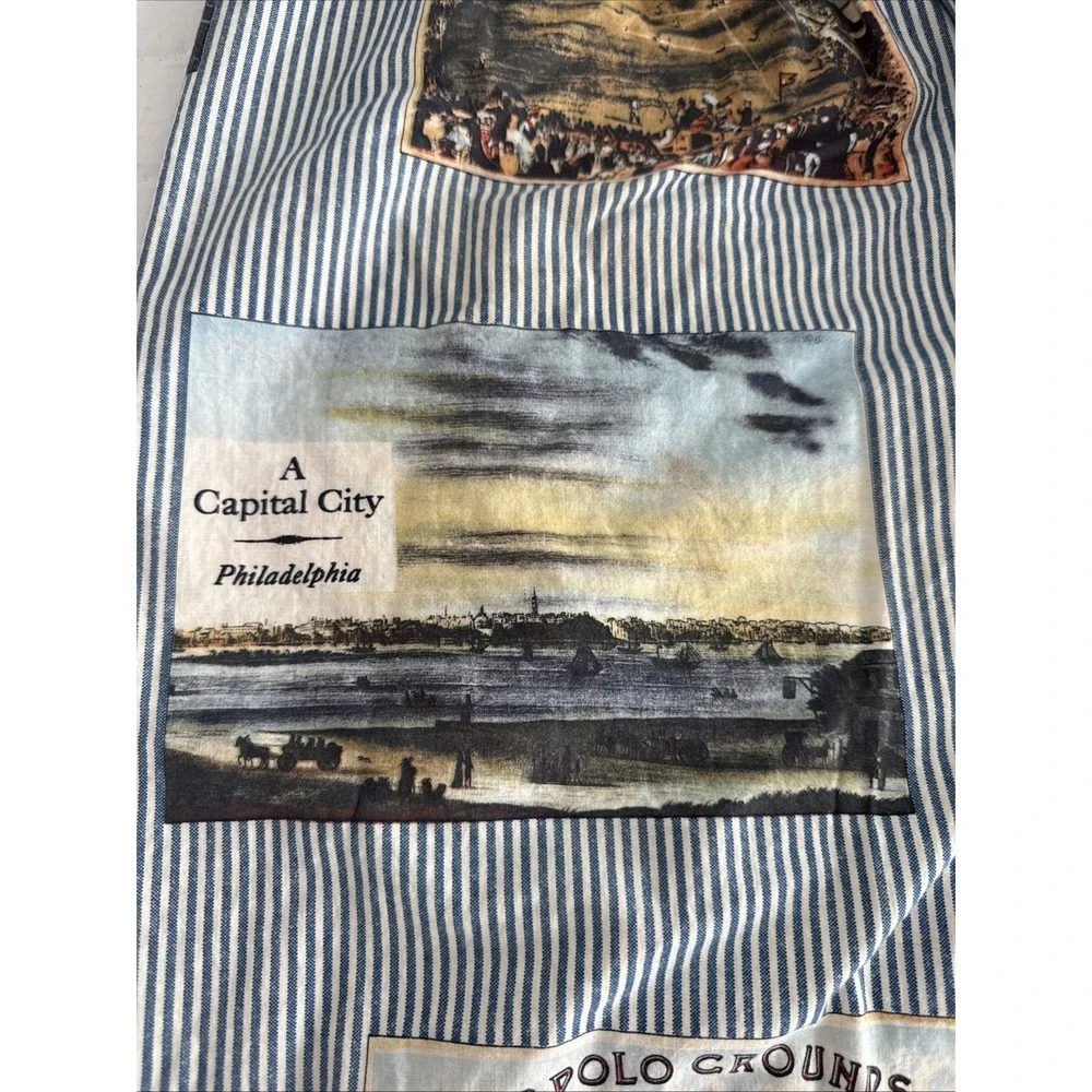 Women's Handmade Waist Apron Vintage City Ticking Print Long